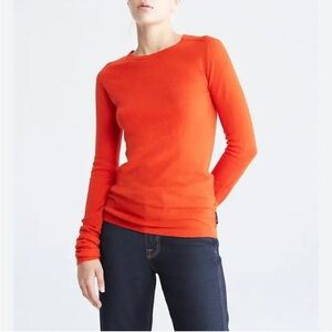 Calvin Klein Women's Bright Orange Crew Neck Sweater